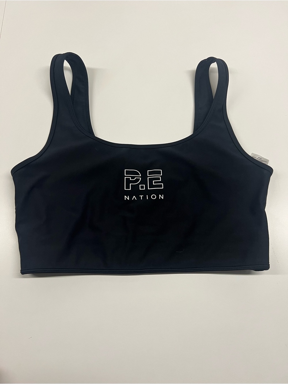 P.E Nation Black Logo Sports Bra
